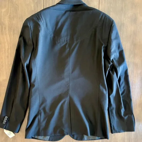 Men’s H&M Black Slim Fit Suit Jacket & Pants Set 40R / 33x26 - Picture 7 of 11